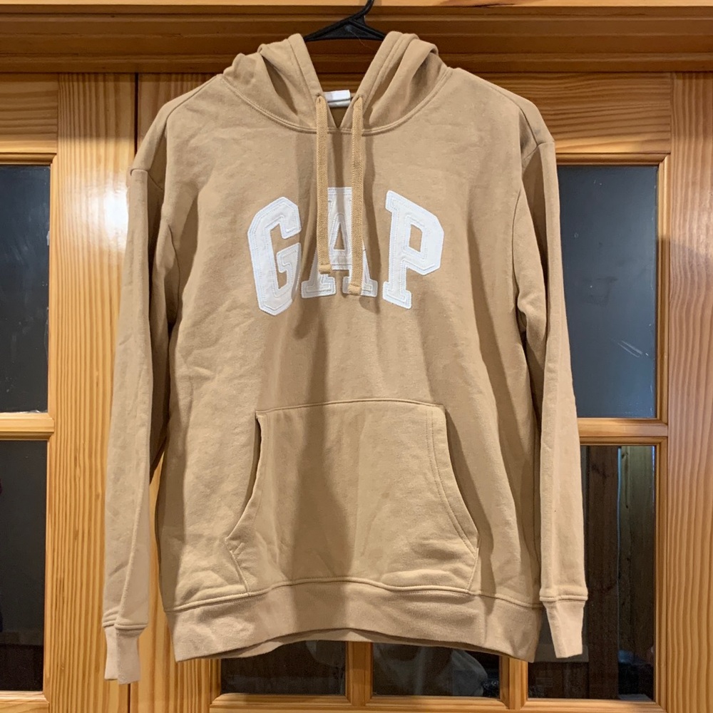 Women’s GAP Embroidered Logo Mustard Yellow Heritage Pullover Deerfield Hoodie S